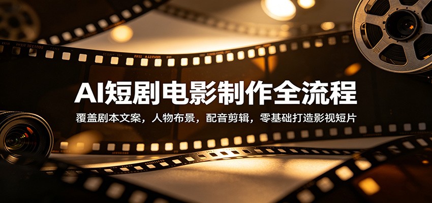 AI短剧电影制作全流程：覆盖剧本文案，人物布景，配音剪辑，零基础打造影视短片-校睿铺