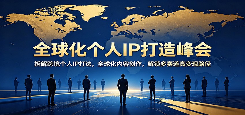 全球化个人IP打造峰会：拆解跨境个人IP打法，全球化内容创作，解锁多赛道高变现路径-校睿铺