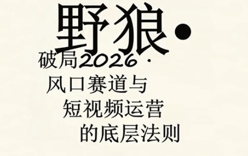 野狼团队·多平台实操运营课，覆盖AI口播、服装、好物、漫剪等热门玩法(更新4月29日)-校睿铺