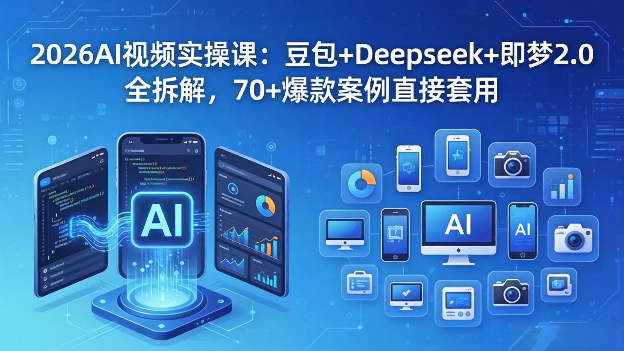 2026AI视频实操课：豆包+Deepseek+即梦2.0全拆解，70+爆款案例直接套用-校睿铺