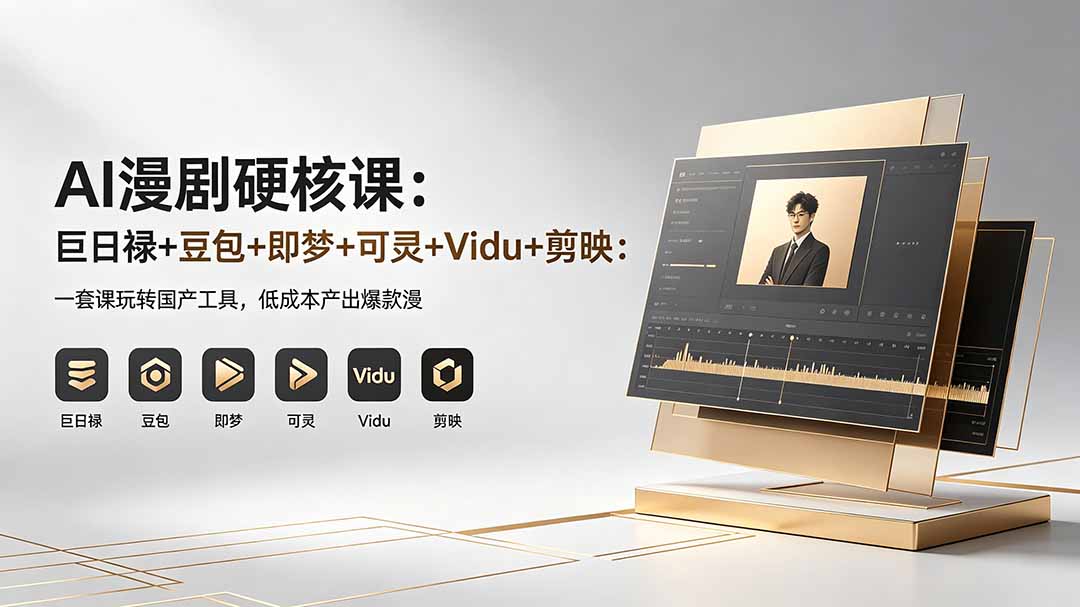 AI漫剧硬核课：巨日禄+豆包+即梦+可灵+Vidu+剪映：一套课玩转国产工具，低成本产出爆款漫剧-校睿铺