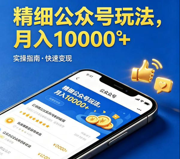 精细化公众号玩法，我们给你提供文章，你来负责发布，收益可观，月入1W+【揭秘】-校睿铺