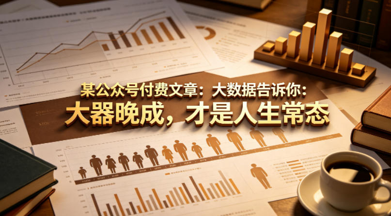 某公众号付费文章：大数据告诉你：大器晚成，才是人生常态-校睿铺