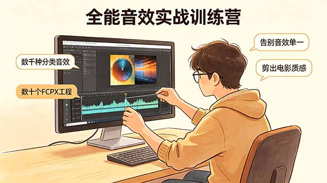 全能音效实战训练营：数千种分类音效+数十个FCPX工程，告别音效单一，剪出电影质感-校睿铺