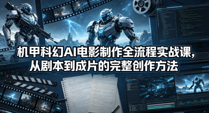机甲科幻AI电影制作全流程实战课，从剧本到成片的完整创作方法-校睿铺