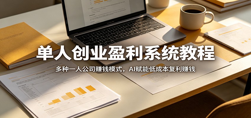 单人创业盈利系统教程：多种一人公司赚钱模式，AI赋能低成本复利赚钱-校睿铺