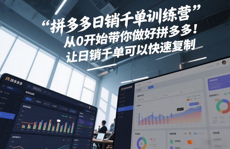 拼多多日销千单训练营，从0开始带你做好拼多多，让日销千单可以快速复制(更新26年4月)-校睿铺