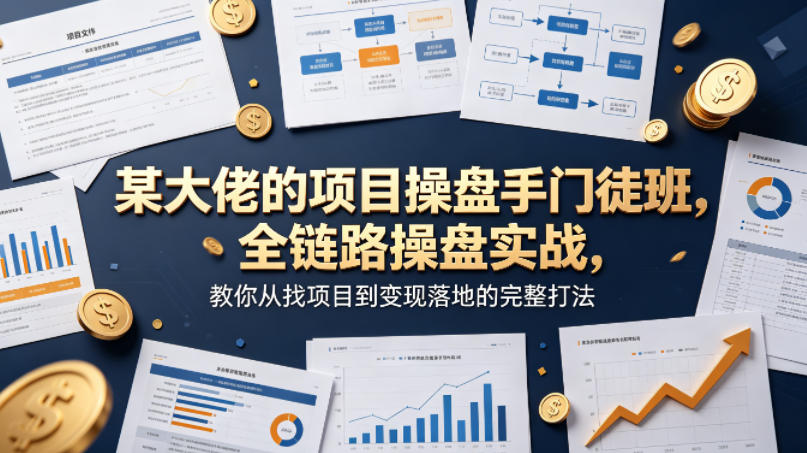 某大佬的项目操盘手门徒班，全链路操盘实战，教你从找项目到变现落地的完整打法-校睿铺