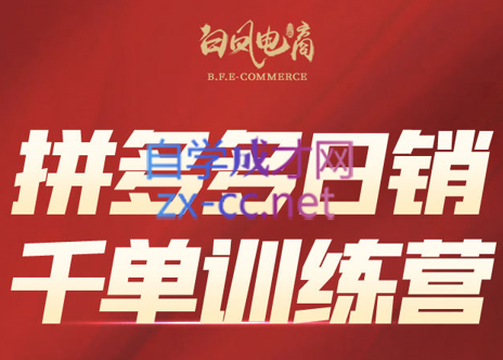 白凤电商·拼多多日销千单训练营(更新4月)-校睿铺