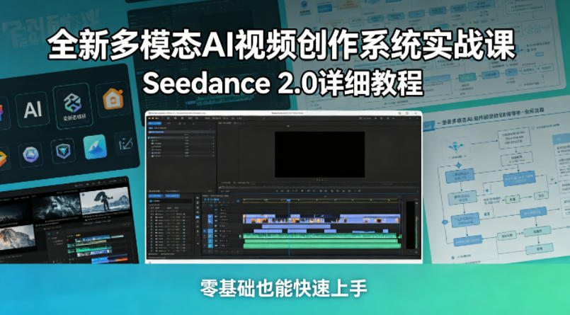 全新多模态AI视频创作系统实战课，Seedance 2.0详细教程，零基础也能快速上手-校睿铺