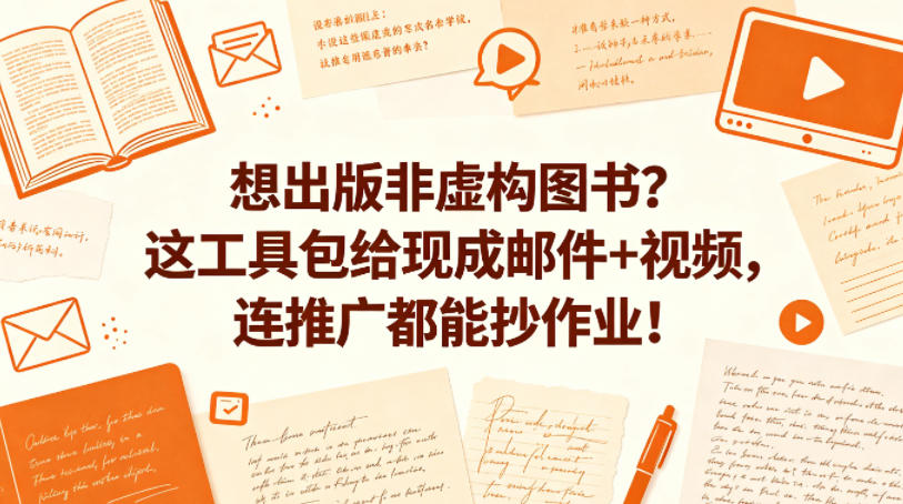 想出版非虚构图书？这工具包给现成邮件+视频，连推广都能抄作业！【原创双语字幕】-校睿铺
