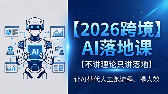 2026跨境AI落地课，不讲理论只讲落地，让AI替代人工跑流程、提人效-校睿铺