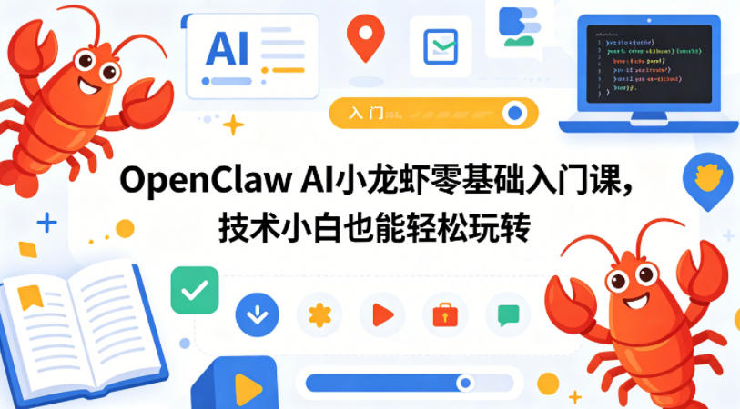 OpenClaw AI小龙虾零基础入门课，技术小白也能轻松玩转-校睿铺