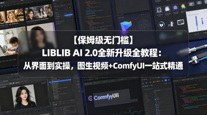 【保姆级无门槛】LIBLIB AI 2.0全新升级全教程：从界面到实操，图生视频+ComfyUI一站式精通-校睿铺