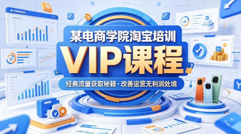 某电商学院淘宝培训VIP课程，各种经典有用的流量获取秘籍，改善运营产品没利润的处境(2026年5月)-校睿铺