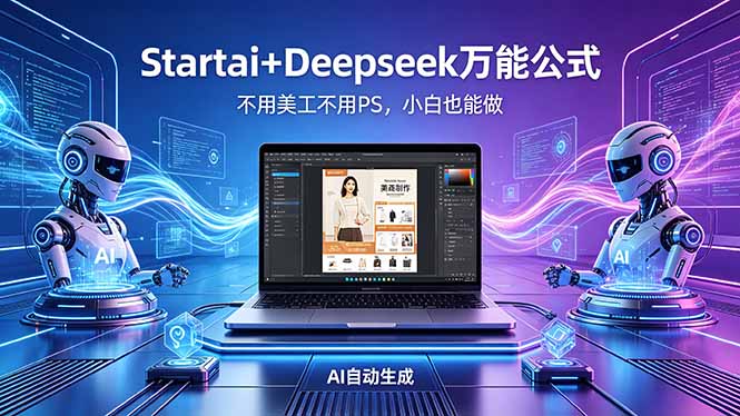 AI自动做电商详情页：Startai+Deepseek万能公式，不用美工不用PS，小白也能做-校睿铺
