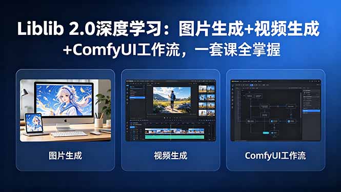 Liblib 2.0深度学习：图片生成+视频生成+ComfyUI工作流，一套课全掌握-校睿铺