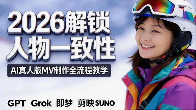 2026独创解锁人物一致性：AI真人版MV制作，不讲空话，不拼概念，全流程实操-校睿铺
