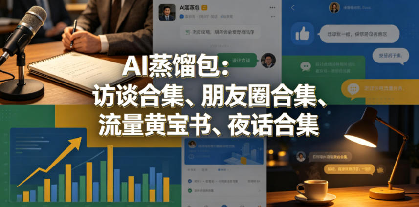 AI蒸馏包：访谈合集、朋友圈合集、流量黄宝书、夜话合集【文档】-校睿铺