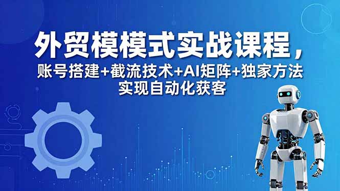 外贸新模式实战课程-更新5月，账号搭建+截流技术+AI矩阵+独家方法实现自动化获客-校睿铺