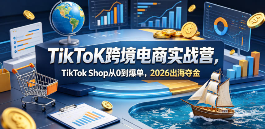 TikToK跨境电商实战营，TikTok Shop从0到爆单，2026出海夺金-校睿铺