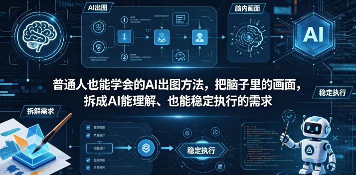 普通⼈也能学会的AI出图⽅法，把脑子里的画面，拆成AI能理解、也能稳定执行的需求【文档】-校睿铺