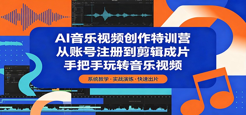 AI音乐视频创作特训营：从账号注册到剪辑成片，手把手玩转音乐视频-校睿铺