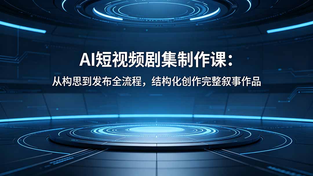 AI短视频剧集制作课：从构思到发布全流程，结构化创作完整叙事作品-校睿铺