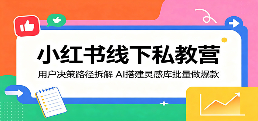 小红书线下私教营：用户决策路径拆解，AI搭建灵感库批量做爆款-校睿铺