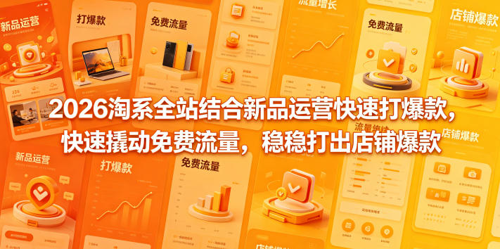 2026淘系全站结合新品运营快速打爆款，快速撬动免费流量，稳稳打出店铺爆款(更新5月12日)-校睿铺