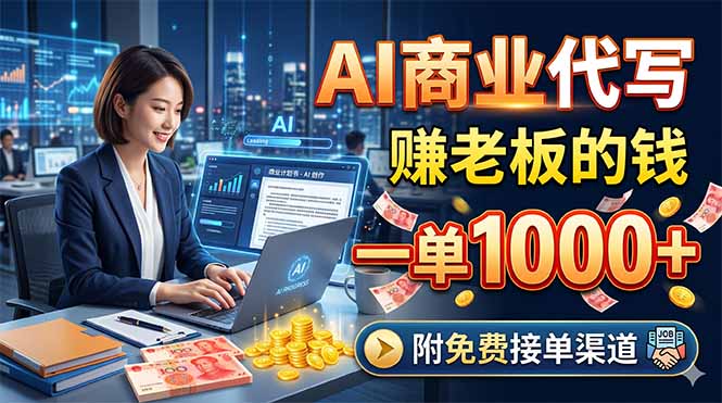 AI商业代写，赚老板的钱，一单1000+，附免费接单渠道-校睿铺