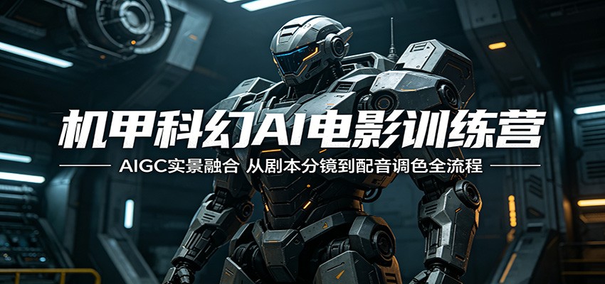 机甲科幻AI电影训练营：AIGC实景融合，从剧本分镜到配音调色全流程-校睿铺