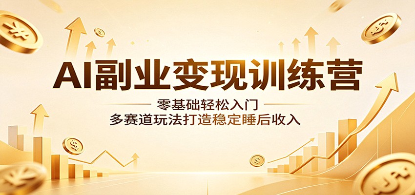 AI副业变现训练营：零基础轻松入门，多赛道玩法打造稳定睡后收入-校睿铺