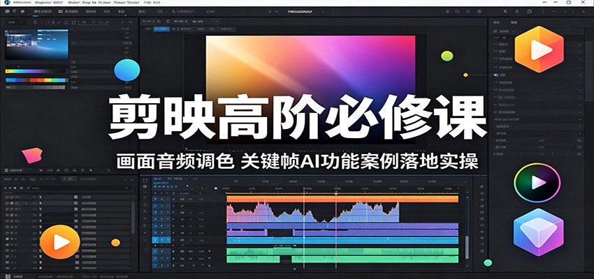 剪映高阶必修课：画面音频调色，关键帧AI功能案例落地实操-校睿铺