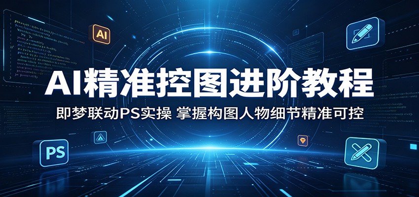 AI精准控图进阶教程：即梦联动PS实操，掌握构图人物细节精准可控-校睿铺