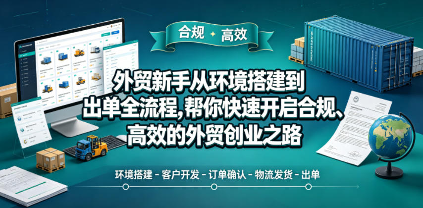 外贸新手从环境搭建到出单全流程，帮你快速开启合规、高效的外贸创业之路-校睿铺