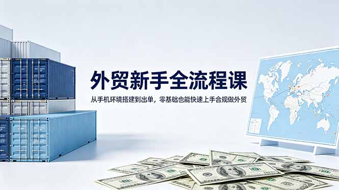 外贸新手全流程课：从手机环境搭建到出单，零基础也能快速上手合规做外贸-校睿铺