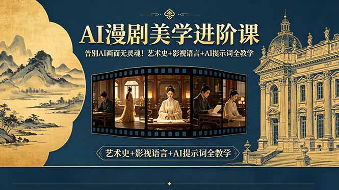 告别AI画面无灵魂！AI漫剧美学进阶课，艺术史+影视语言+AI提示词全教学-校睿铺
