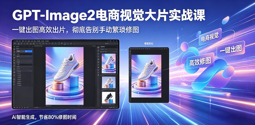 GPT-Image2电商视觉大片实战课，一键出图高效出片，彻底告别手动繁琐修图-校睿铺
