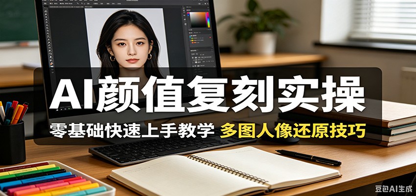 AI颜值复刻实操，零基础快速上手教学，多图人像还原技巧-校睿铺