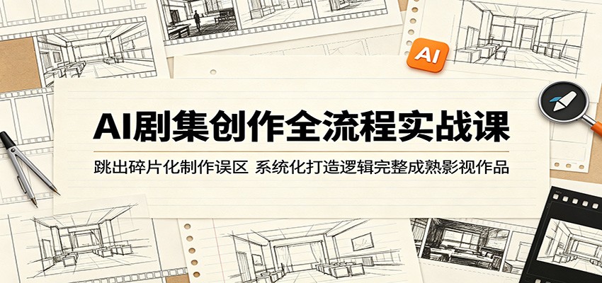AI剧集创作全流程实战课：跳出碎片化制作误区，系统化打造逻辑完整成熟影视作品-校睿铺