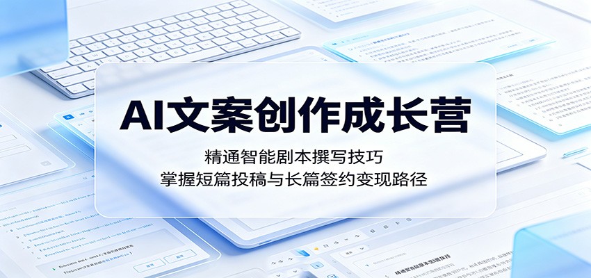 AI文案创作成长营：精通智能剧本撰写技巧，掌握短篇投稿与长篇签约变现路径-校睿铺