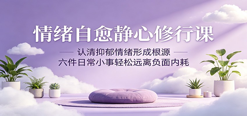 情绪自愈静心修行课：认清抑郁情绪形成根源，六件日常小事轻松远离负面内耗-校睿铺