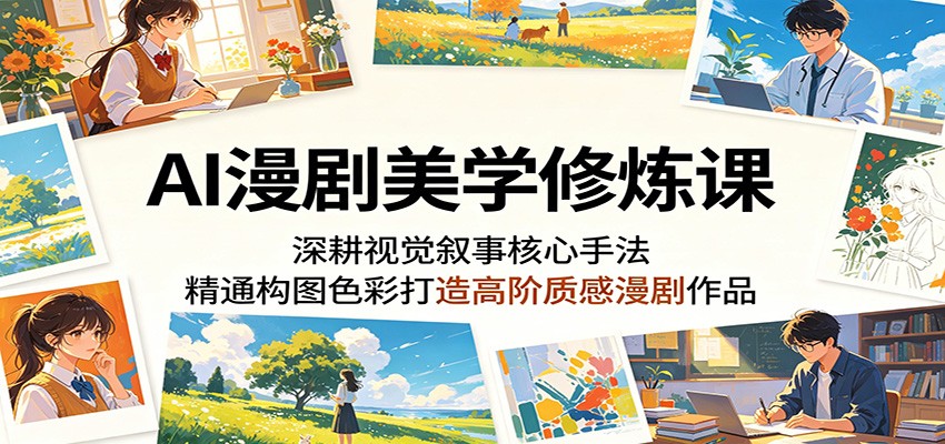 AI漫剧美学修炼课：深耕视觉叙事核心手法，精通构图色彩打造高阶质感漫剧作品-校睿铺