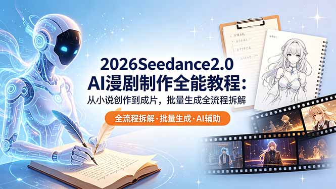 2026Seedance2.0 AI制作全能教程：从小说创作到成片，批量生成全流程拆解-校睿铺