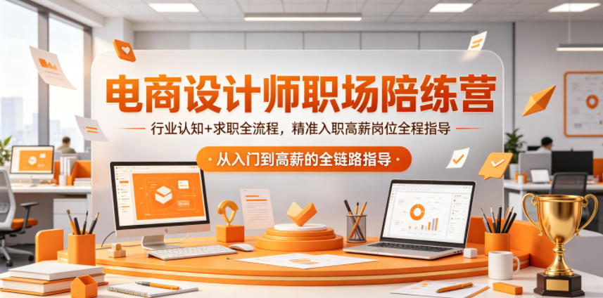电商设计师职场陪练营，行业认知+求职全流程，精准入职高薪岗位全程指导-校睿铺
