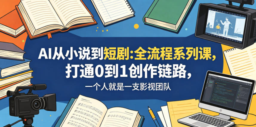 AI从小说到短剧全流程系列课，打通0到1创作链路，一个人就是一支影视团队-校睿铺