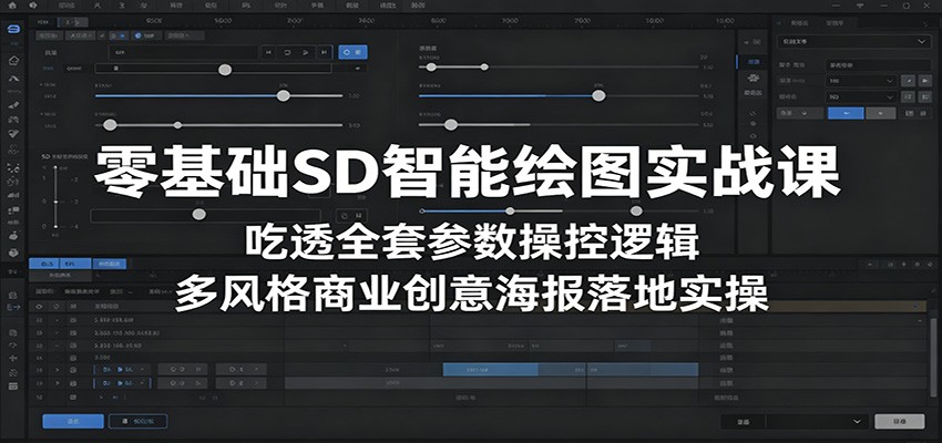 零基础SD智能绘图实战课：吃透全套参数操控逻辑，多风格商业创意海报落地实操-校睿铺