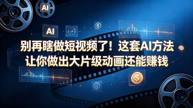 别再瞎做短视频了！这套 AI 方法让你做出大片级动画还能赚钱【原创双语字幕】-校睿铺