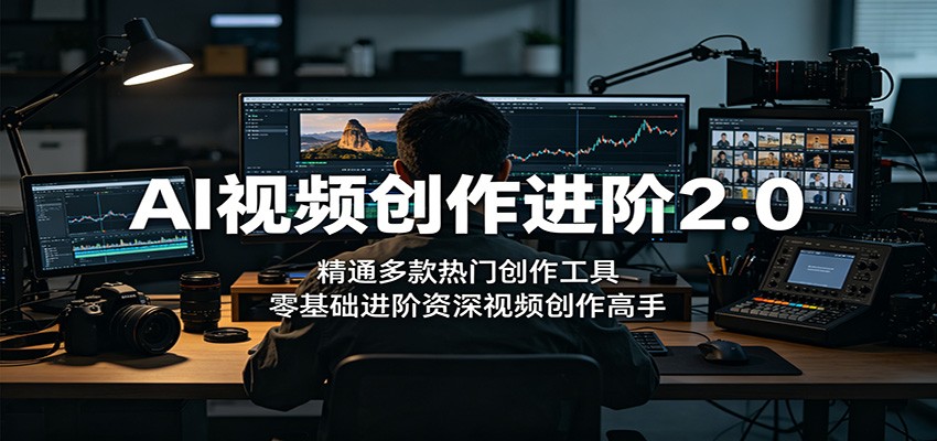 AI视频创作进阶2.0：精通多款热门创作工具，零基础进阶资深视频创作高手-校睿铺